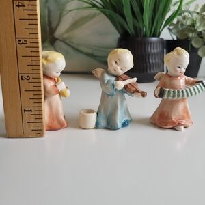 Vintage Germany Mini Angel Figurines Playing Musical Instruments Set Of 3
